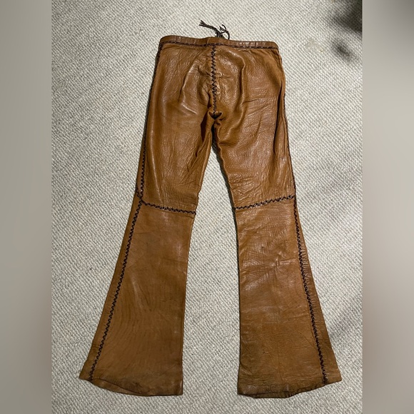 Vintage Unisex 70's Handcrafted Leather Lace-Up Pants by North Beach Leather - Picture 2 of 11
